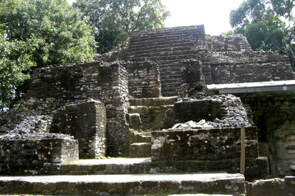 Mask Temple. On the lower right is one of the masks.