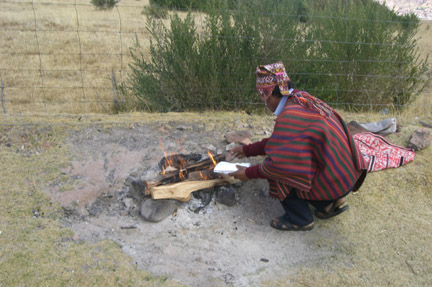 The conclusion of the healing ceremony.